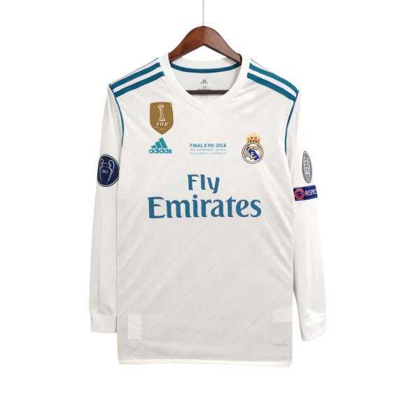 Camiseta Retro Real Madrid 17/18 1ª Equipación – Edición Final Champions League manga larga
